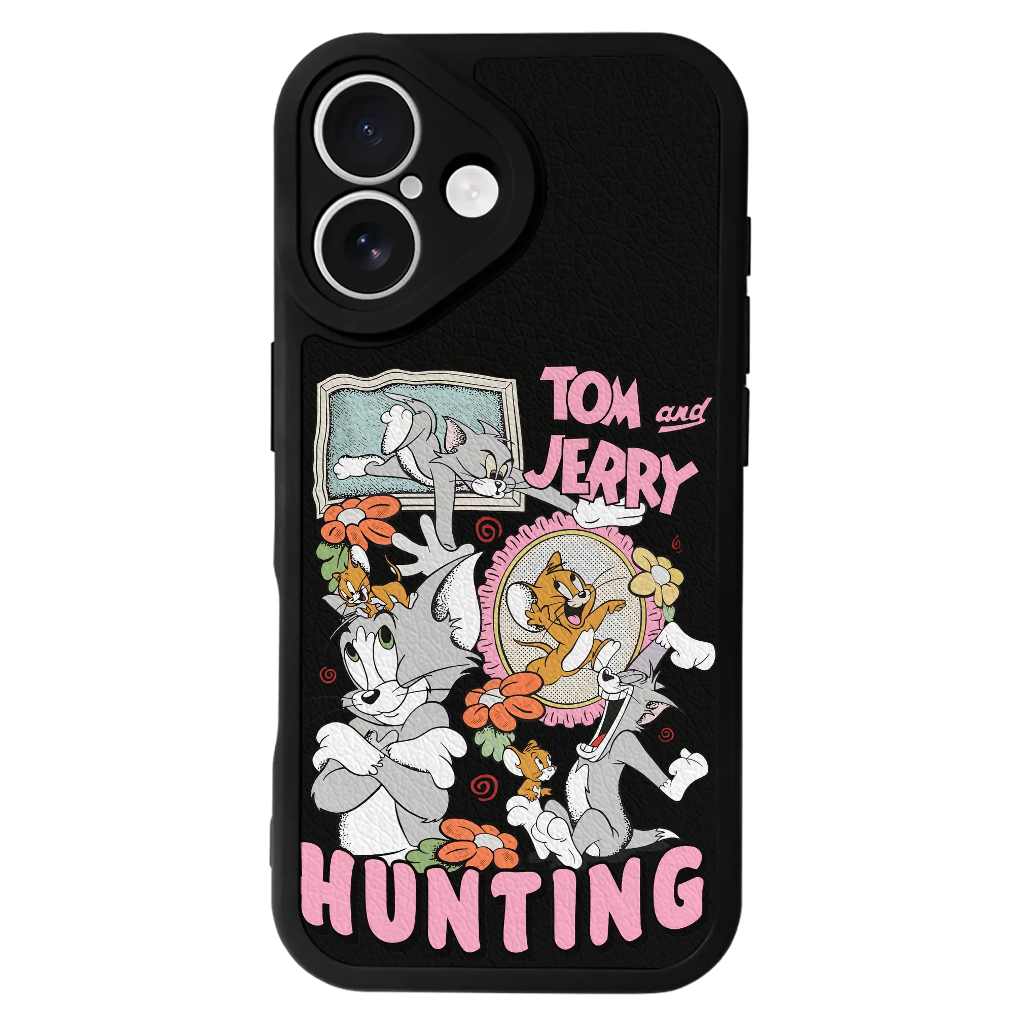 トムとジェリー グッズ ジェリー - IPhone 16シリーズ対応 ・ シリコンスマホケース ・ レザー調 ・ 高精度フィット ・ 耐衝撃 ・ ワイヤレス充電対応 ・ 精密カット